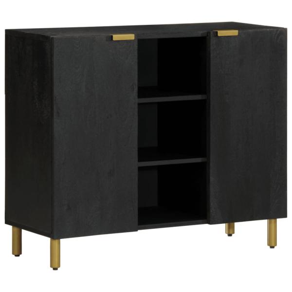ARDEBO.de - Sideboard Schwarz 90x35x75 cm Holzwerkstoff