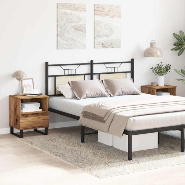 Nachttische 2 Stk. Altholz-Optik 40x35x50 cm Holzwerkstoff