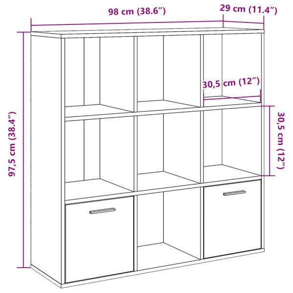 Bücherschrank Artisan-Eiche 98x29x97,5 cm Holzwerkstoff