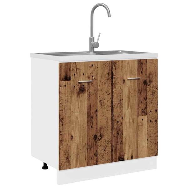 Spülenunterschrank Altholz-Optik 80x46x81,5 cm Holzwerkstoff
