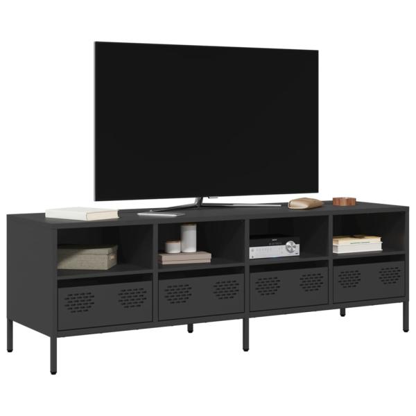 ARDEBO.de - TV-Schrank Schwarz 135x39x43,5 cm Kaltgewalzter Stahl