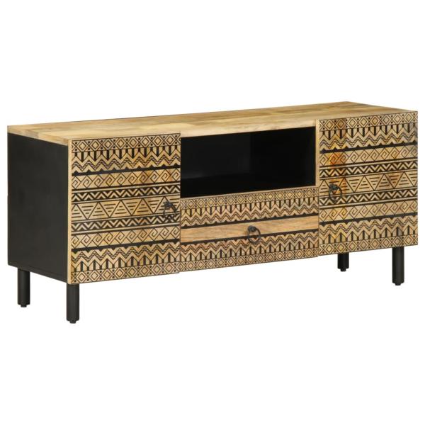 ARDEBO.de - TV-Schrank Schwarz 105x33,5x46 cm Raues Mangoholz