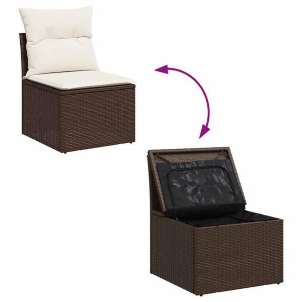 ARDEBO.de - 9-tlg. Garten-Sofagarnitur mit Kissen Braun Poly Rattan