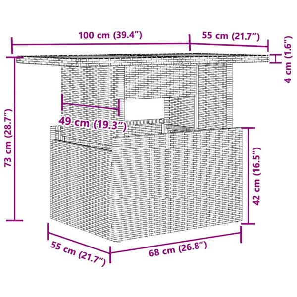 9-tlg. Garten-Sofagarnitur mit Kissen Braun Poly Rattan