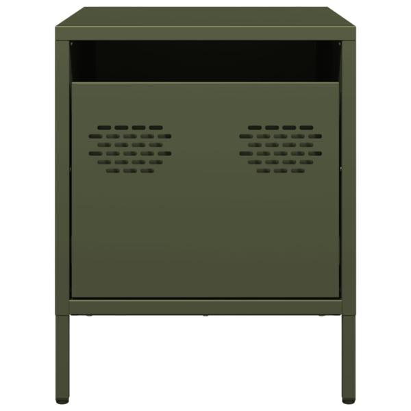 Nachttische 2 Stk. Olivgrün 35x39x43,5 cm Stahl