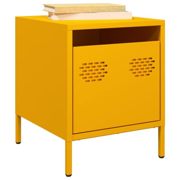 ARDEBO.de - Nachttische 2 Stk. Senfgelb 35x39x43,5 cm Stahl