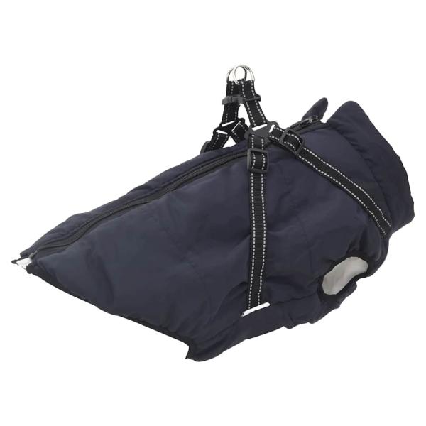 ARDEBO.de - Hundemantel mit Geschirr Wasserdicht Marineblau 6XL