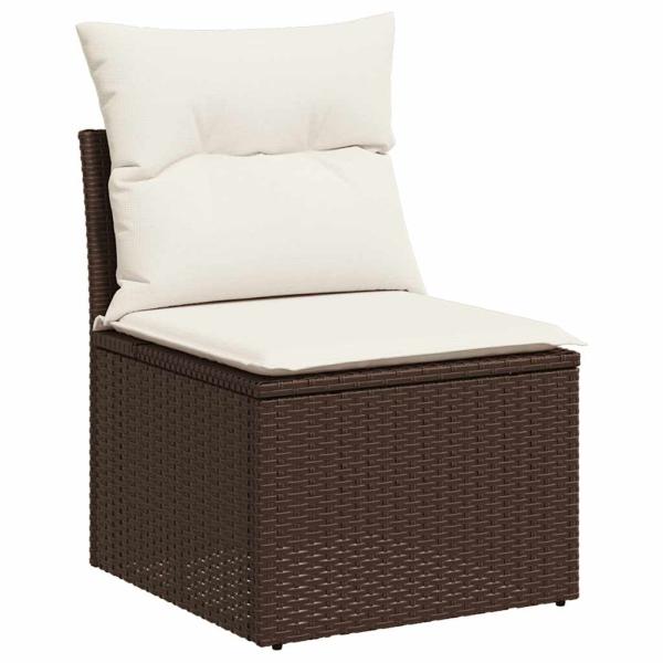 ARDEBO.de - 10-tlg. Garten-Sofagarnitur mit Kissen Braun Poly Rattan