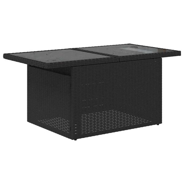 ARDEBO.de - 9-tlg. Garten-Sofagarnitur mit Kissen Schwarz Poly Rattan