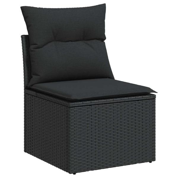ARDEBO.de - 5-tlg. Garten-Sofagarnitur mit Kissen Schwarz Poly Rattan