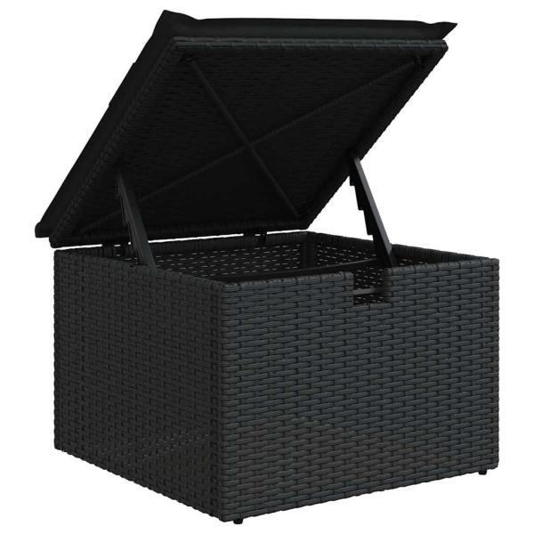 5-tlg. Garten-Sofagarnitur mit Kissen Schwarz Poly Rattan