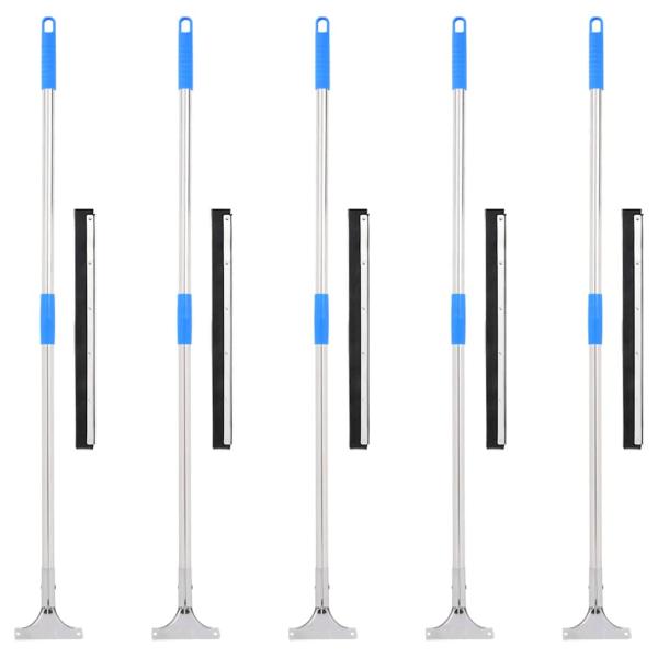 ARDEBO.de - Wasserschieber mit Stielen 5 Stk. 45,5x119,5 cm Stahl und Gummi