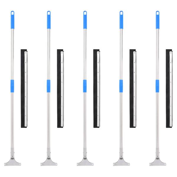 ARDEBO.de - Wasserschieber mit Stielen 5 Stk. 60,5x119,5 cm Stahl und Gummi