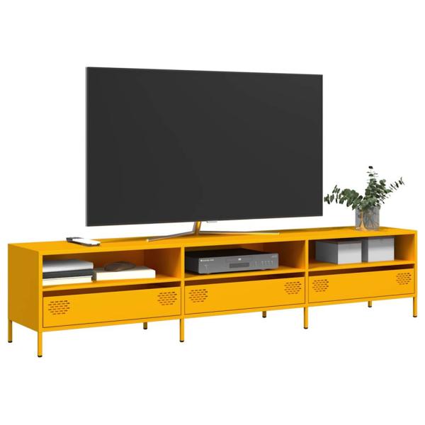 ARDEBO.de - TV-Schrank Senfgelb 202x39x43,5 cm Kaltgewalzter Stahl