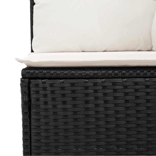 5-tlg. Garten-Sofagarnitur mit Kissen Schwarz Poly Rattan