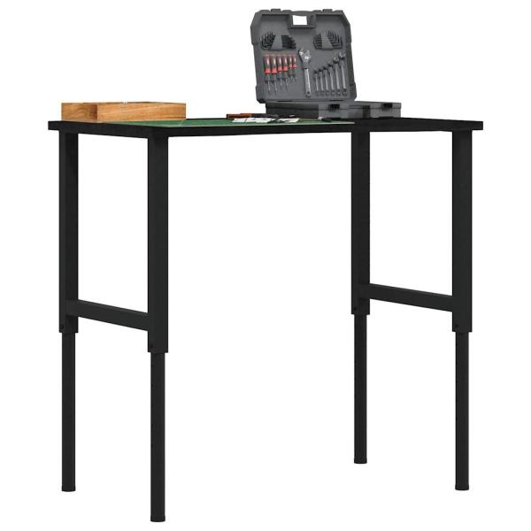 ARDEBO.de - Werkbank Dunkelbraun 100x60x(71,5-98) cm Massivholz Eiche