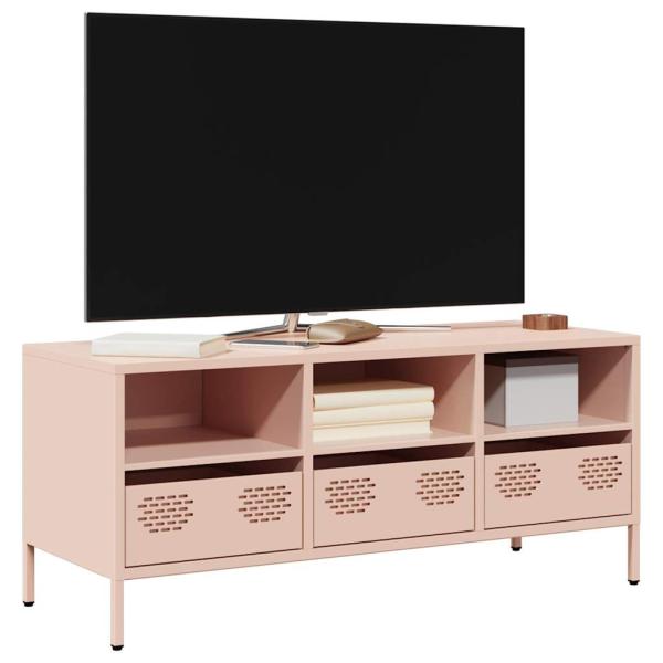 ARDEBO.de - TV-Schrank Rosa 101,5x39x43,5 cm Kaltgewalzter Stahl