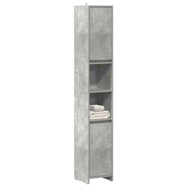 ARDEBO.de - Badezimmerschrank Betongrau 30x30x183,5 cm Holzwerkstoff