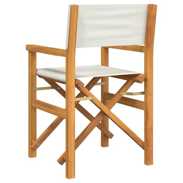 Regiestühle 2 Stk. Klappbar Creme Massivholz Teak
