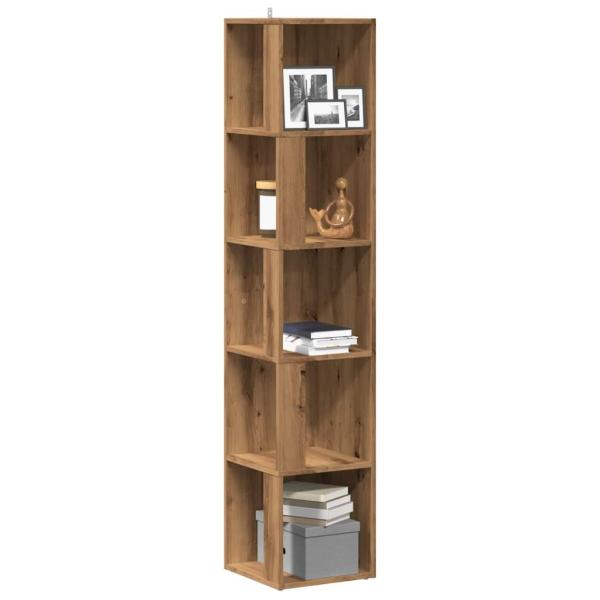 ARDEBO.de - Eckregal Artisan-Eiche 33x33x165 cm Holzwerkstoff