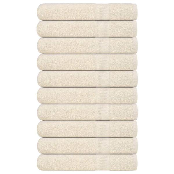 ARDEBO.de - Handtücher 10 Stk. Creme 100x200 cm 360 g/m² 100% Baumwolle