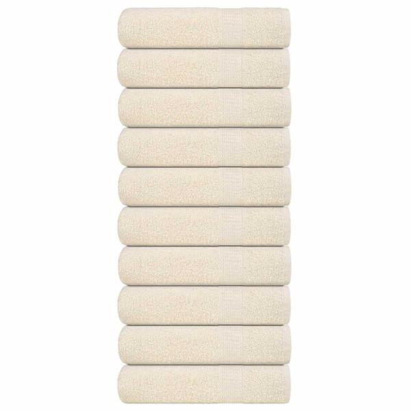 ARDEBO.de - Badetücher 10 Stk. Creme 100x150 cm 360 g/m² 100% Baumwolle