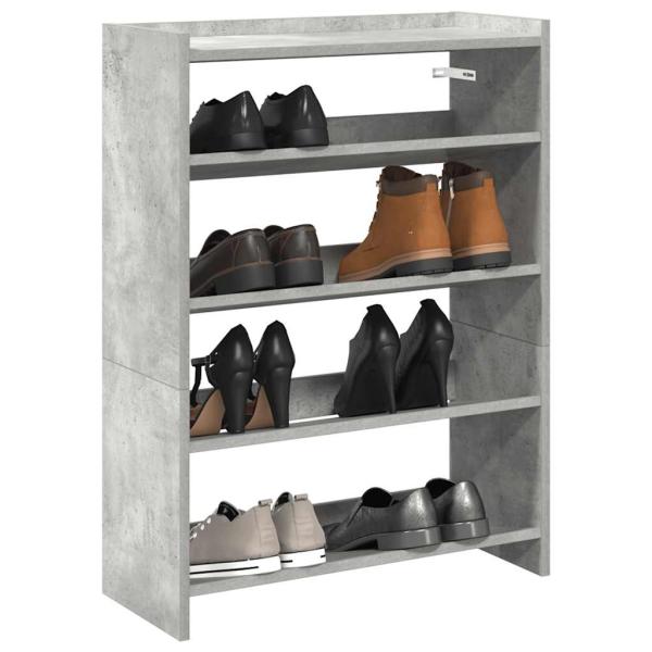 ARDEBO.de - Schuhregal Betongrau 80x25x61,5 cm Holzwerkstoff