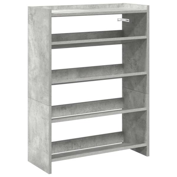 Schuhregal Betongrau 80x25x61,5 cm Holzwerkstoff