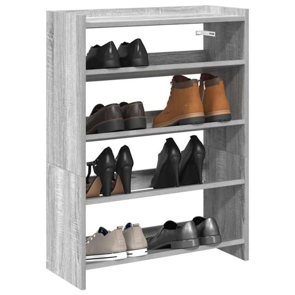 ARDEBO.de - Schuhregal Grau Sonoma 80x25x61,5 cm Holzwerkstoff