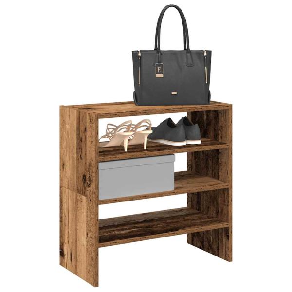 ARDEBO.de - Schuhregale 2 Stk. Stapelbar Altholz-Optik 60x30x30,5 cm