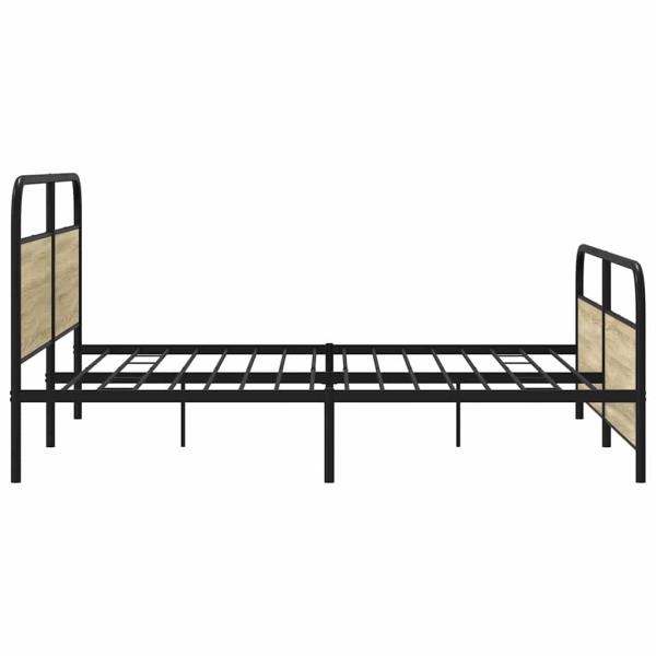 Metallbett ohne Matratze Sonoma-Eiche 193x203 cm