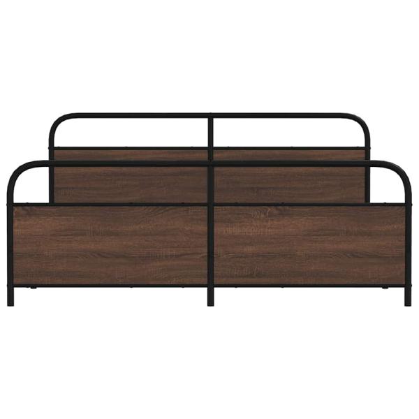 Metallbett ohne Matratze Braun Eichen-Optik 200x200 cm