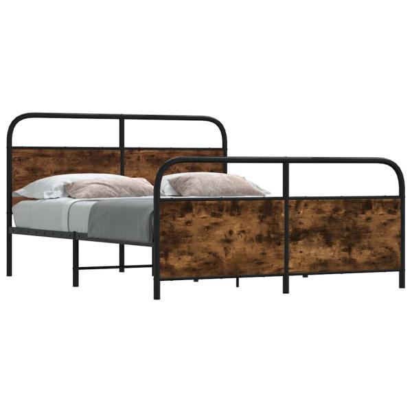 ARDEBO.de - Metallbett ohne Matratze Räuchereiche 200x200 cm