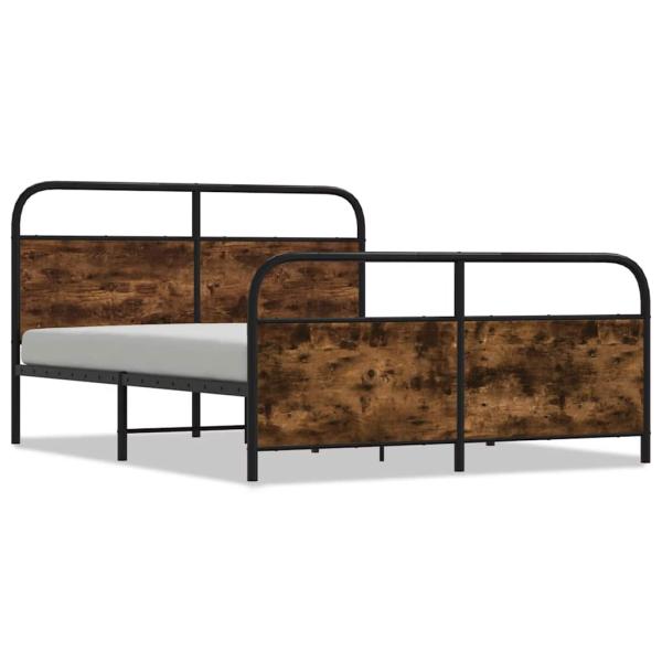 Metallbett ohne Matratze Räuchereiche 200x200 cm