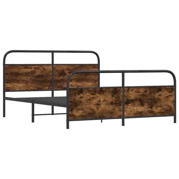 Metallbett ohne Matratze Räuchereiche 200x200 cm