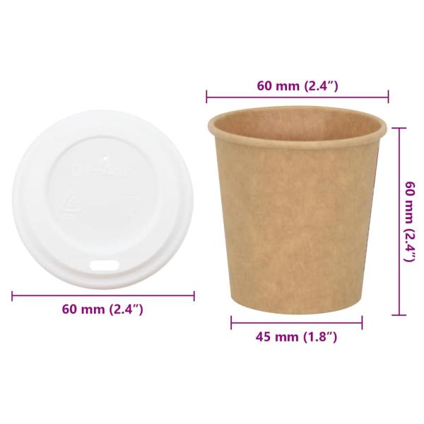 ARDEBO.de - Pappbecher mit Deckeln 1000 Stk. 4oz 100ml