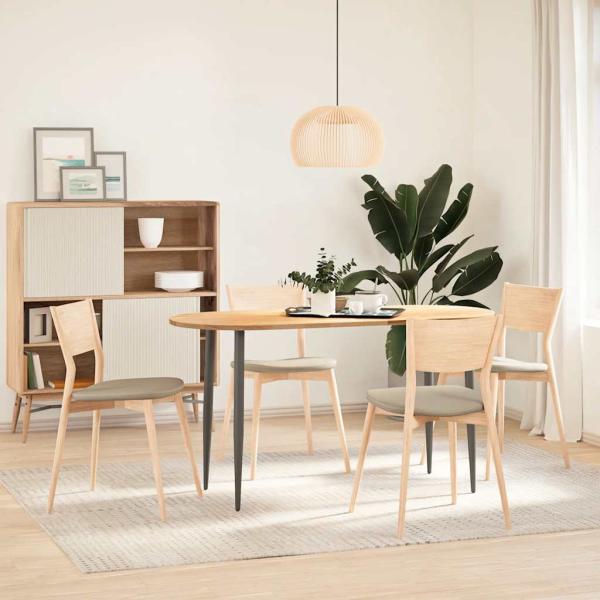 ARDEBO.de - Tischplatte 140x60x2 cm Massivholz Eiche Oval