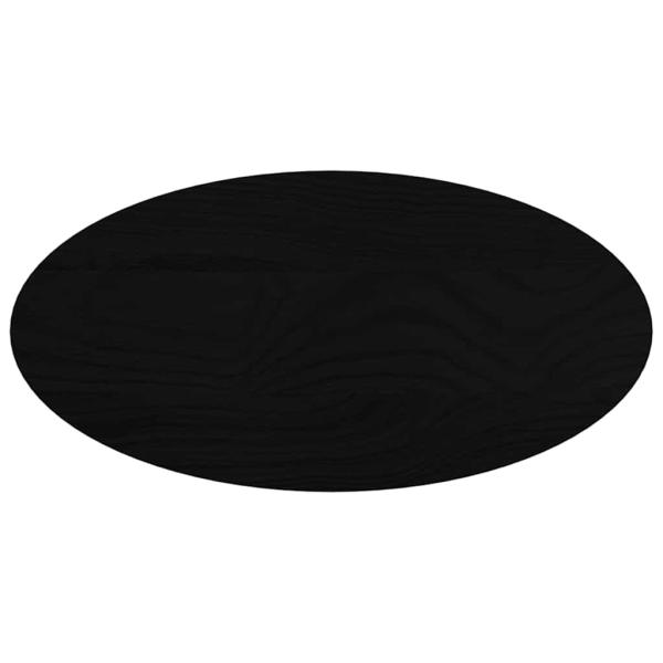 Tischplatte Dunkelbraun 80x40x2 cm Massivholz Eiche Oval