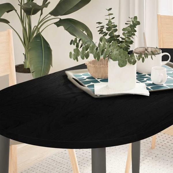 ARDEBO.de - Tischplatte Dunkelbraun 120x60x2 cm Massivholz Eiche Oval