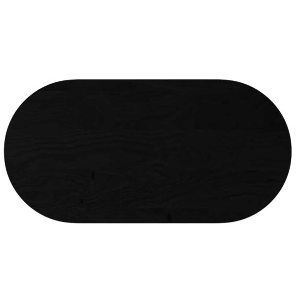 Tischplatte Dunkelbraun 120x60x2 cm Massivholz Eiche Oval