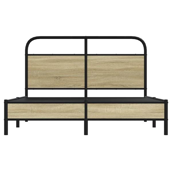 Bettgestell ohne Matratze 135x190 cm Sonoma-Eiche Holzwerkstoff