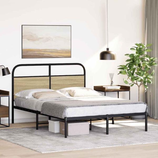Bettgestell ohne Matratze 120x190 cm Sonoma-Eiche Holzwerkstoff
