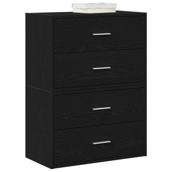 ARDEBO.de - Schränke mit 2 Schubladen 2Stk. Schwarz Eichen-Optik 60x31x40cm