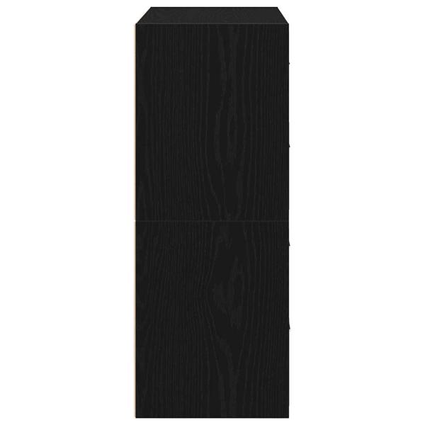 Schränke mit 2 Schubladen 2Stk. Schwarz Eichen-Optik 60x31x40cm