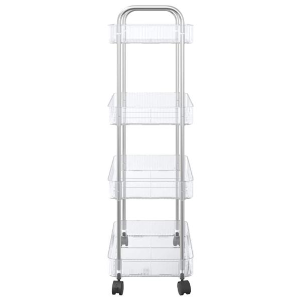 Aufbewahrungswagen 4 Etagen Transparent 37x28x95 cm Acryl