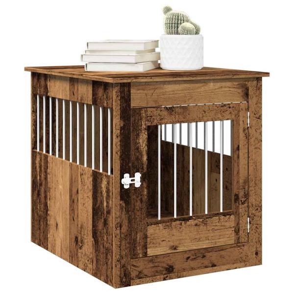 ARDEBO.de - Hundekäfig im Möbelstil Altholz-Optik 64,5x80x71 cm