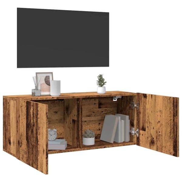 ARDEBO.de - TV-Wandschrank Altholz-Optik 100x30x41 cm