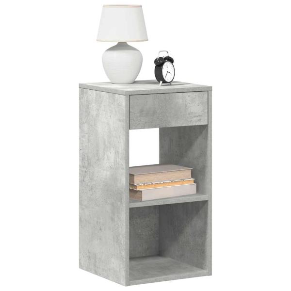 ARDEBO.de - Nachttische mit Schublade 2 Stk. Betongrau 35x34x66,5 cm