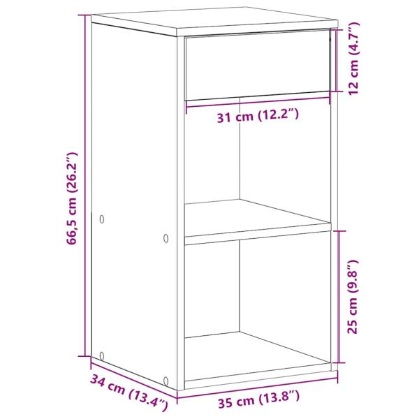 Nachttische mit Schublade 2 Stk. Betongrau 35x34x66,5 cm