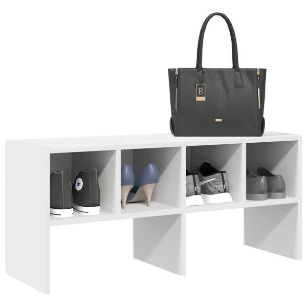 ARDEBO.de - Schuhregal Stapelbar Weiß 89,5x30x40 cm